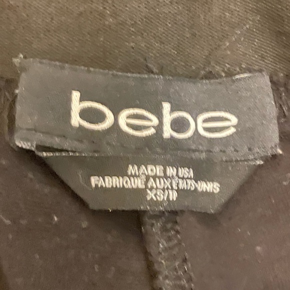 Bebe Skinny High Elastic Stretch Waist Zipper Front Black Pants XS TP - US Made - Picture 7 of 16